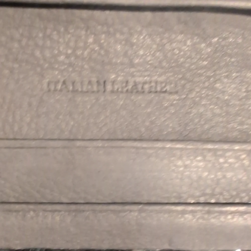 Black & Gray Italian Leather Card Holder